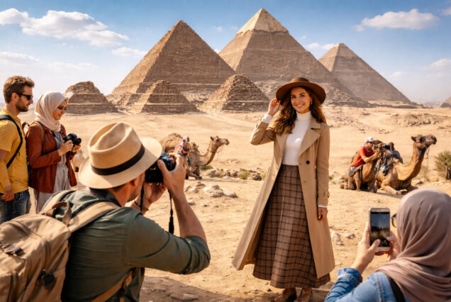 Photo session by the pyramids